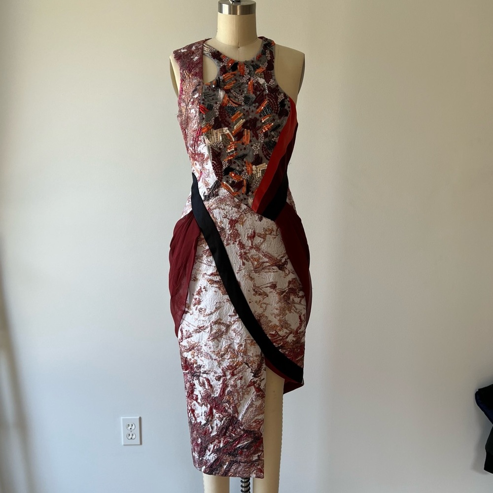 Prabal Gurung Asymmetric Embroidered Dress